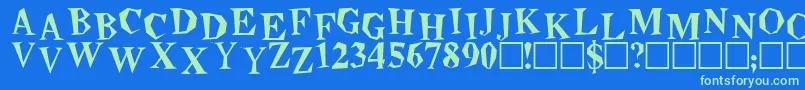 BeatnikPlain Font – Green Fonts on Blue Background