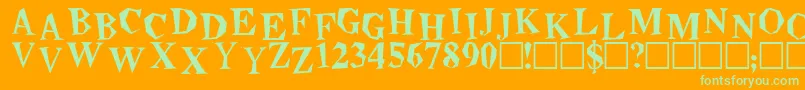 BeatnikPlain Font – Green Fonts on Orange Background