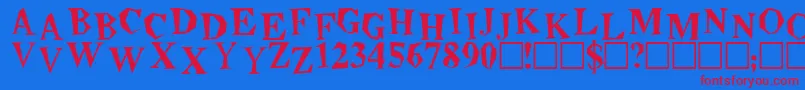 BeatnikPlain Font – Red Fonts on Blue Background