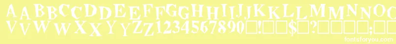 BeatnikPlain Font – White Fonts on Yellow Background