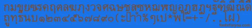 Thai7bangkokssk-fontti – ruskeat fontit sinisellä taustalla