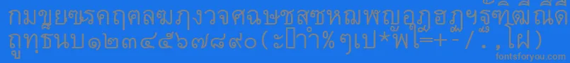 Thai7bangkokssk-Schriftart – Graue Schriften auf blauem Hintergrund