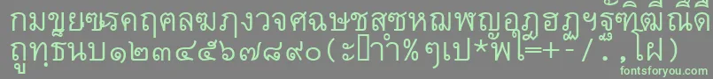 Czcionka Thai7bangkokssk – zielone czcionki na szarym tle