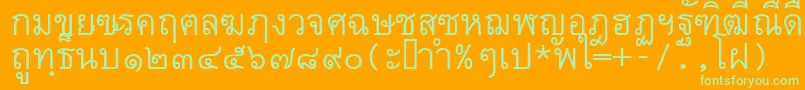 フォントThai7bangkokssk – オレンジの背景に緑のフォント