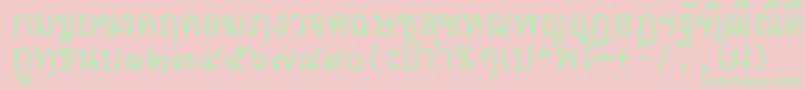 Thai7bangkokssk Font – Green Fonts on Pink Background