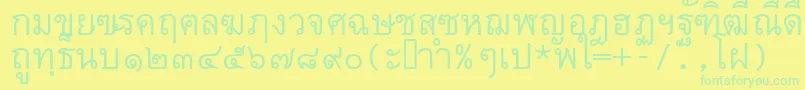 Thai7bangkokssk Font – Green Fonts on Yellow Background