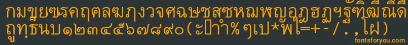 Czcionka Thai7bangkokssk – pomarańczowe czcionki na czarnym tle