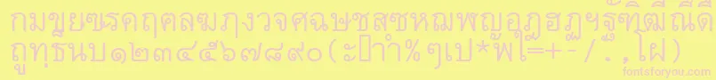 Fonte Thai7bangkokssk – fontes rosa em um fundo amarelo