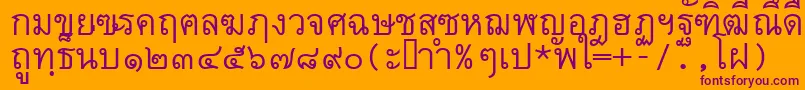 Fonte Thai7bangkokssk – fontes roxas em um fundo laranja