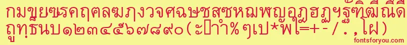 Czcionka Thai7bangkokssk – czerwone czcionki na żółtym tle