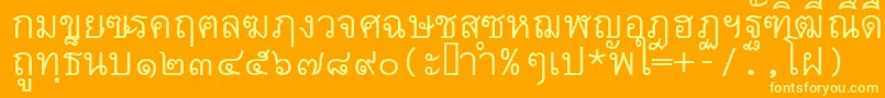 More about Thai7bangkokssk Font Thai7bangkokssk Font – Yellow Fonts on Orange Background