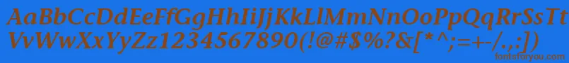 ItcStoneInformalLtSemiboldItalic-fontti – ruskeat fontit sinisellä taustalla
