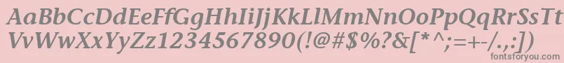 フォントItcStoneInformalLtSemiboldItalic – ピンクの背景に灰色の文字