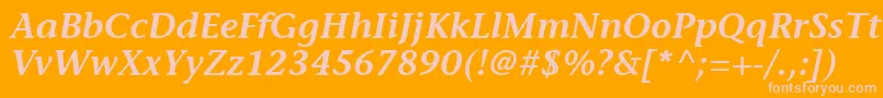 ItcStoneInformalLtSemiboldItalic Font – Pink Fonts on Orange Background