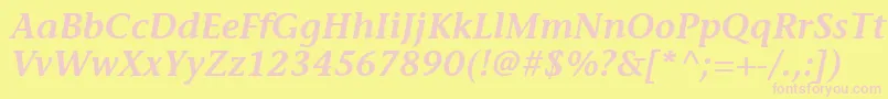 ItcStoneInformalLtSemiboldItalic Font – Pink Fonts on Yellow Background