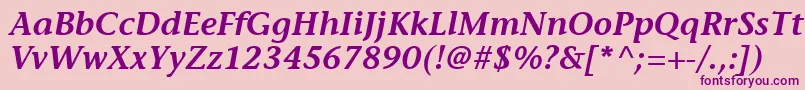 ItcStoneInformalLtSemiboldItalic Font – Purple Fonts on Pink Background