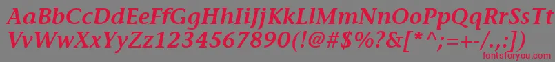ItcStoneInformalLtSemiboldItalic-Schriftart – Rote Schriften auf grauem Hintergrund