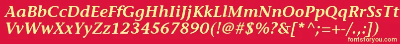 ItcStoneInformalLtSemiboldItalic Font – Yellow Fonts on Red Background