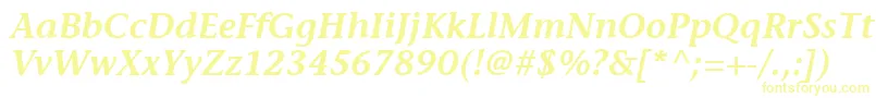 ItcStoneInformalLtSemiboldItalic Font – Yellow Fonts on White Background