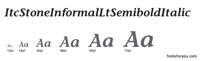 Размеры шрифта ItcStoneInformalLtSemiboldItalic