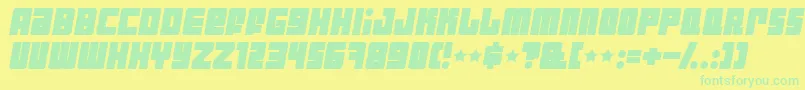 IndustrialDecapitalistBolditalic Font – Green Fonts on Yellow Background