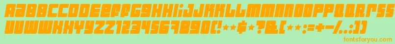 IndustrialDecapitalistBolditalic Font – Orange Fonts on Green Background