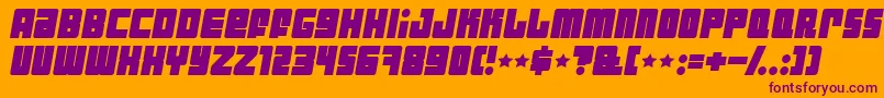 IndustrialDecapitalistBolditalic Font – Purple Fonts on Orange Background