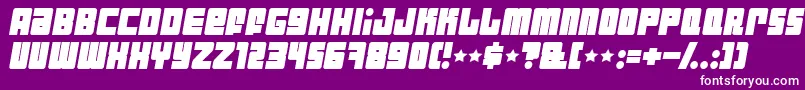 IndustrialDecapitalistBolditalic Font – White Fonts on Purple Background