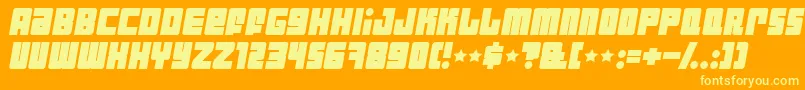 IndustrialDecapitalistBolditalic Font – Yellow Fonts on Orange Background