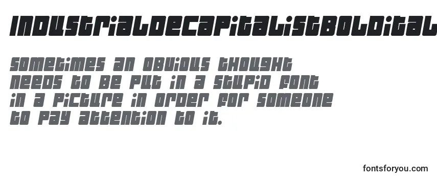 Schriftart IndustrialDecapitalistBolditalic