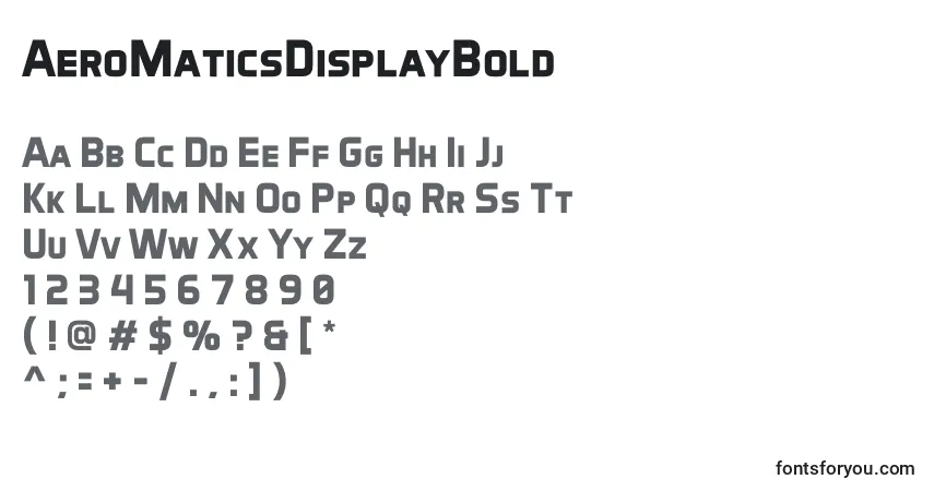 Schriftart AeroMaticsDisplayBold – Alphabet, Zahlen, spezielle Symbole