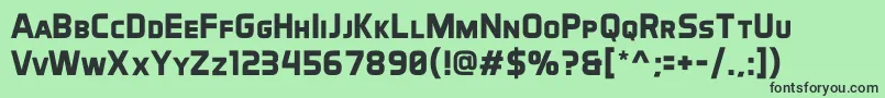 フォントAeroMaticsDisplayBold – 緑の背景に黒い文字