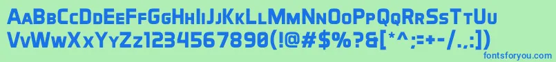 AeroMaticsDisplayBold Font – Blue Fonts on Green Background