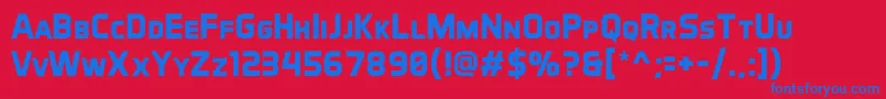 AeroMaticsDisplayBold-fontti – siniset fontit punaisella taustalla