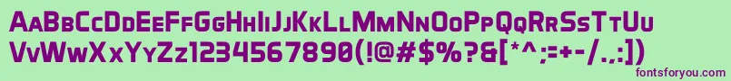 AeroMaticsDisplayBold Font – Purple Fonts on Green Background