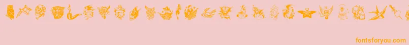 TattooViejaEscuela3 Font – Orange Fonts on Pink Background