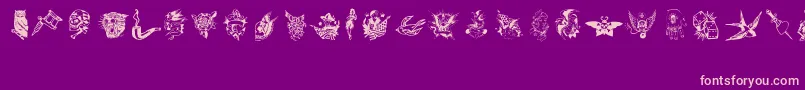 TattooViejaEscuela3 Font – Pink Fonts on Purple Background