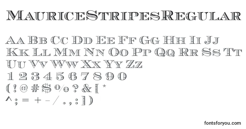 Schriftart MauriceStripesRegular – Alphabet, Zahlen, spezielle Symbole