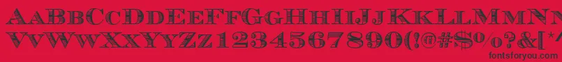 MauriceStripesRegular-Schriftart – Schwarze Schriften auf rotem Hintergrund