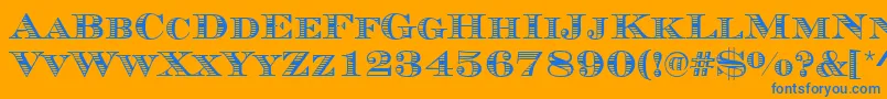 MauriceStripesRegular Font – Blue Fonts on Orange Background
