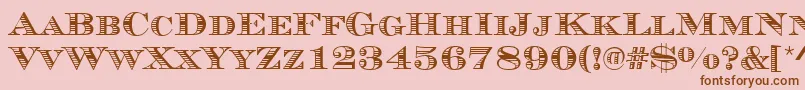 Fonte MauriceStripesRegular – fontes marrons em um fundo rosa
