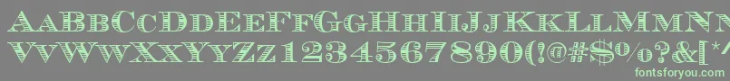 MauriceStripesRegular Font – Green Fonts on Gray Background