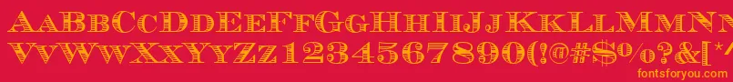 Police MauriceStripesRegular – polices orange sur fond rouge