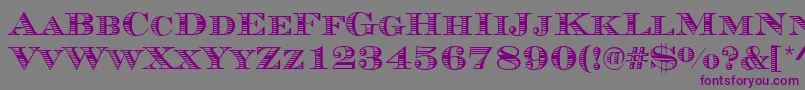 Fonte MauriceStripesRegular – fontes roxas em um fundo cinza
