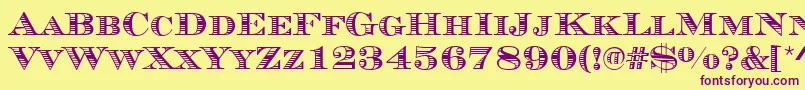 MauriceStripesRegular Font – Purple Fonts on Yellow Background