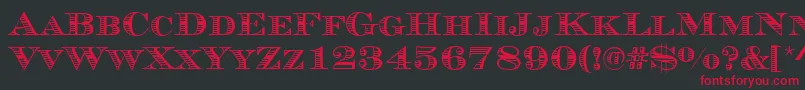MauriceStripesRegular-Schriftart – Rote Schriften auf schwarzem Hintergrund
