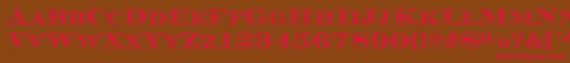 MauriceStripesRegular-Schriftart – Rote Schriften auf braunem Hintergrund
