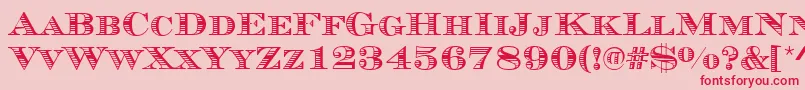 フォントMauriceStripesRegular – ピンクの背景に赤い文字