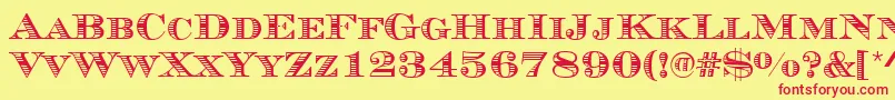 MauriceStripesRegular Font – Red Fonts on Yellow Background