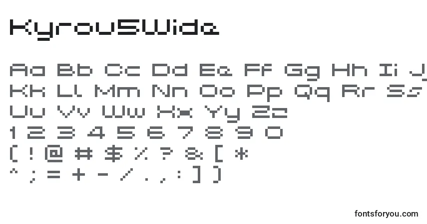 Шрифт Kyrou5Wide – алфавит, цифры, специальные символы